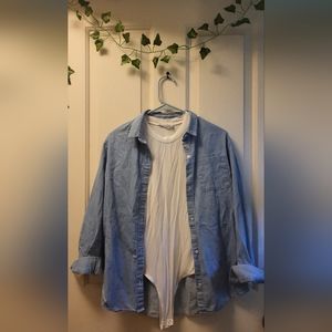 Bluejean Button Up w/a White one piece TShirt